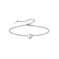 thumbnail image 1 of Pulsera de corazón inicial Silvora de plata de ley 925 para mujeres Adolescentes letra D, 1 of 8