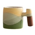 thumbnail image 1 of 2-Oz Ceramic Espresso Cups with Wood Handle for Coffee, Tea, Latte, Gift & Café Use, 1 of 7
