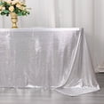 thumbnail image 3 of BalsaCircle 90x132 in Silver Sequin Dots Polyester Rectangle Tablecloth Party Events Reception Decorations Supplies, 3 of 8