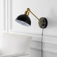 thumbnail image 6 of JONATHAN Y Lisa 18" Swing Arm 1-Light Modern Midcentury Iron USB Charging Port LED Sconce, Black/Brass Gold, 6 of 9