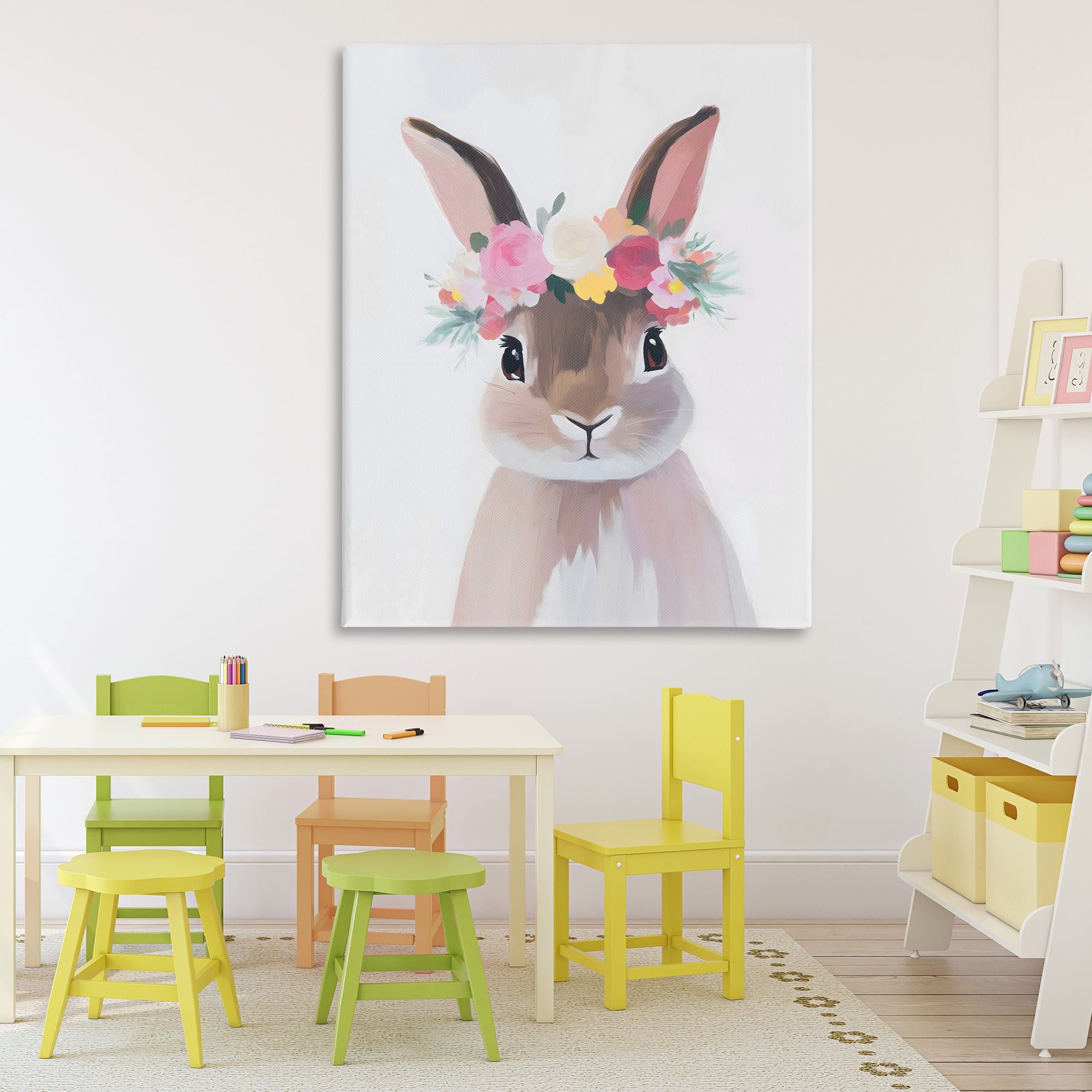 Stupell Industries Flower Crown Rabbit Canvas Wall Art, design by The Prints Vibe