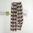thumbnail image 5 of Women's Christmas Flannel Pajamas Pants Fleece Lined Print Elastic Waist Sleepwear with Pockets Brown-2 M, 5 of 8