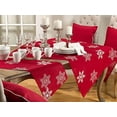 thumbnail image 2 of Fennco Styles Embroidered White Snowflake Christmas Tablecloth 60 x 60 Inch - Red Table Cover for Holiday Décor, Dinner Party, Banquets and Special Occasion, 2 of 4