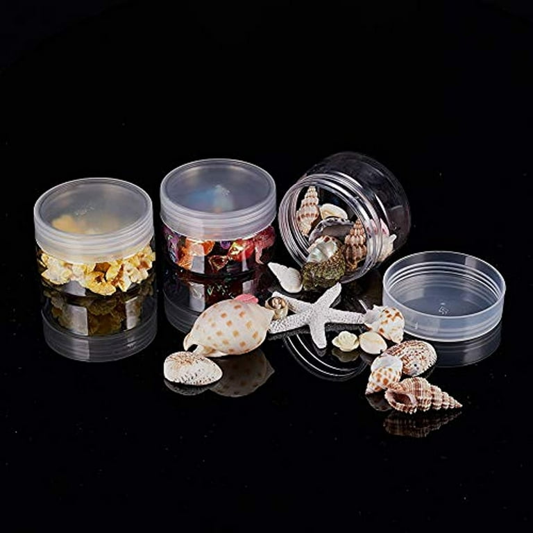 12 Pieces 6oz Plastic Clear Jars, Round Clear Plastic Containers for Slime  with Lids, Airtight Wide-Mouth Empty Jars for Slime, Party Favors, Paint