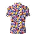 thumbnail image 4 of Rocae The Garden Tricolor Pansy Flower for Men's Short Sleeve Polo Shirt, Quick Drying Performance Moisture Wicking Sports Men's Golf Shirt Large, 4 of 9