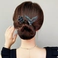 thumbnail image 5 of Rhinestone flower hair clip, lazy hair curler deft bun maker, INS style elegant lazy hair curler, hair clips with rhinestones, flower hair bun maker deft bun for hair twister, 5 of 6