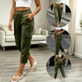 thumbnail image 3 of BUIGTTKLOP Womens Cargo Capris Lightweight Hiking Pants 4 Pockets Quick Dry Casual Outdoor Loose Cropped Teousers, 3 of 8