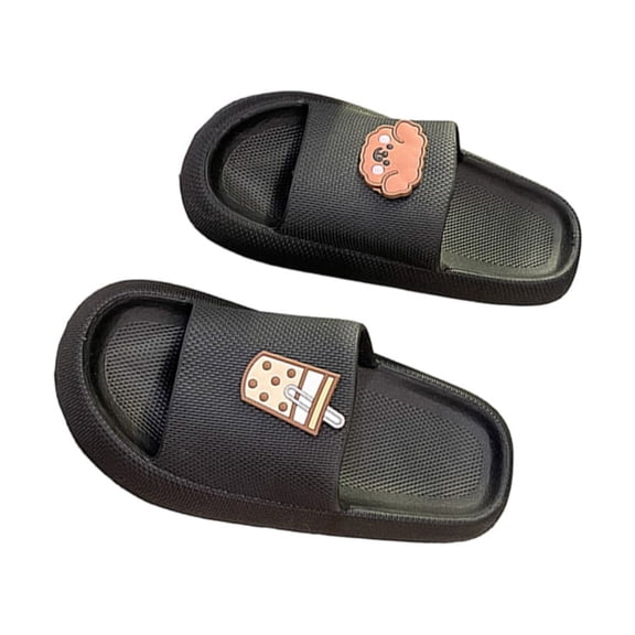 Minnieouse Pantuflas de suela gruesa y , cómodas y elegantes, con plataforma y punta abierta, para mujer y hombre Calzado Negro 40/41.1