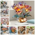 thumbnail image 2 of SDFGTstore Decoration Ornamentative Acrylic Crystal Mini Vase Crystal Flower Figure, 2 of 20