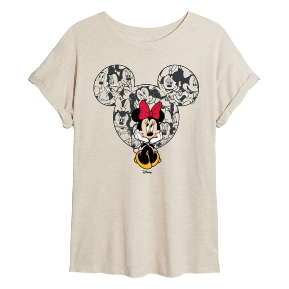 Disney - Minnie Ear Pattern - Womens Oversized Graphic T-Shirt