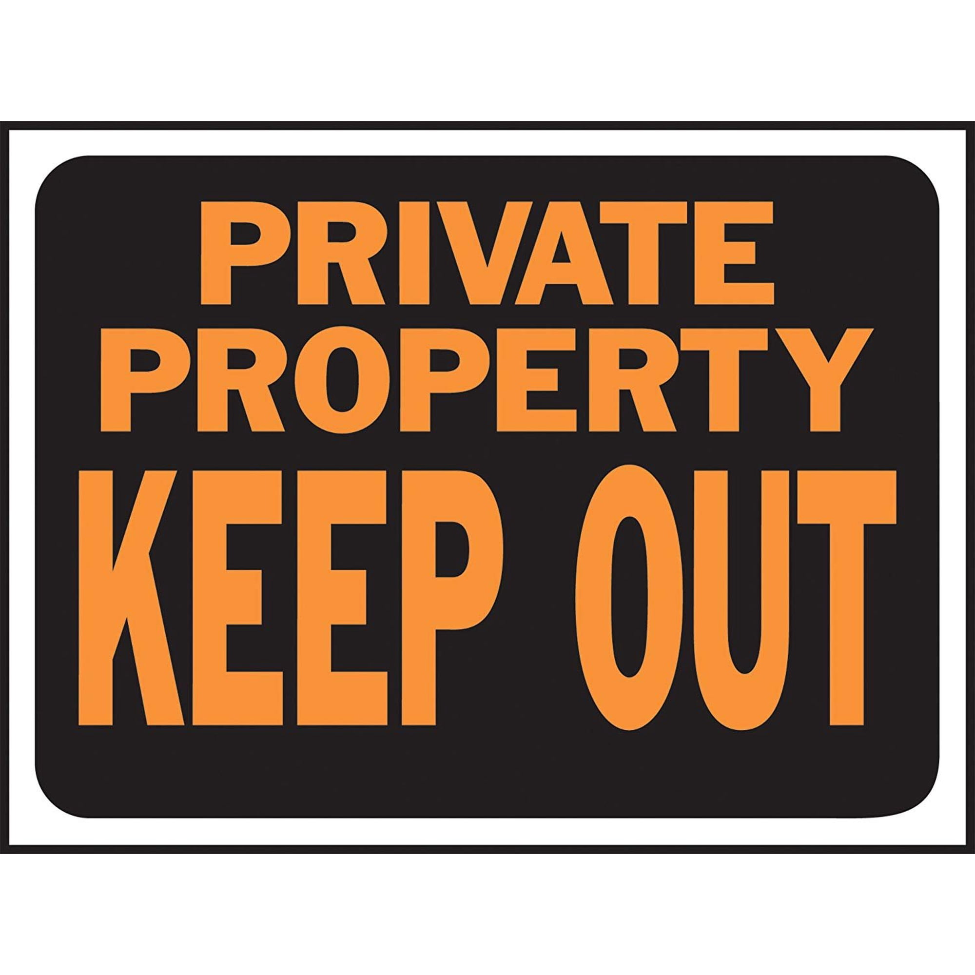 HY-KO Products 3016 Private Property- Keep Out Plastic Sign 9 x 12 Orange/Black