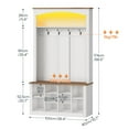 thumbnail image 2 of HOOBRO Hall Tree with LED Light Strip, Coat Rack with Bench and Shoe Storage, Farmhouse Entryway Organizer with Hooks and Detachable Shelves, for Hallway, Entry, Closet, White and Walnut WH175DMT01, 2 of 11
