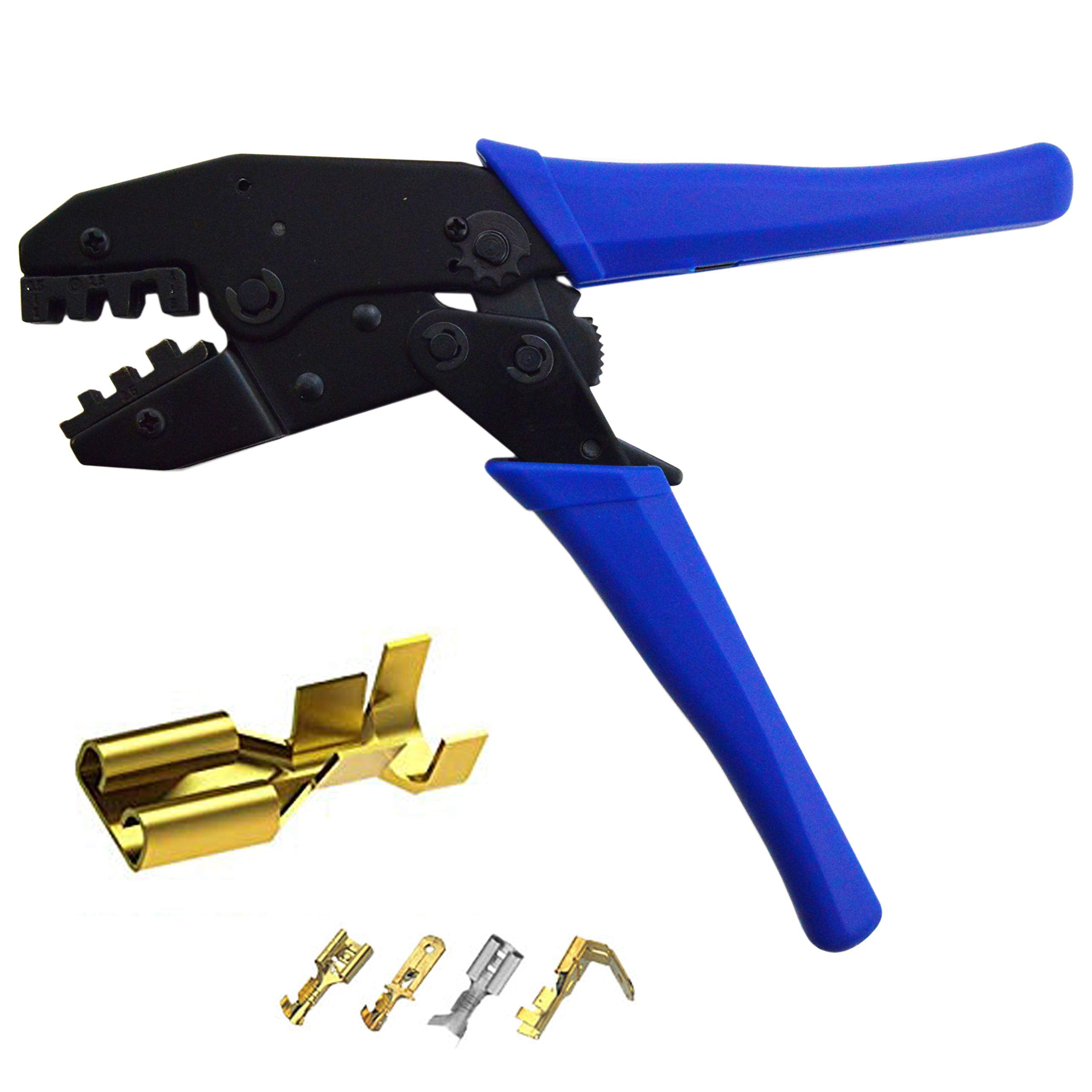 Durable Ratcheting Crimper for Noninsulated or Open Barrel Terminals