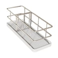 thumbnail image 3 of Organizador de fregadero de acero inoxidable, soporte para esponja, jabonera, estante de almacenamiento para fregadero bandeja blanca, 3 of 8