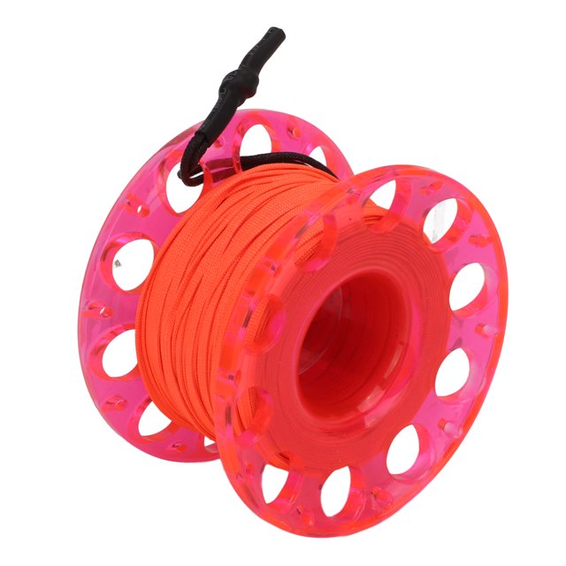 Finger Reel, Polyester Fiber Rope High Strength Diving Spool Long Durability for Underwater Cave Wreck Exploration White Reel,Red Reel
