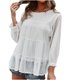 thumbnail image 1 of Tops de empalme de manga larga con cuello redondo de Color sólido informales de verano a la moda para mujer Pompotops gfhjh10035, 1 of 9