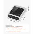 thumbnail image 4 of KFFKFF Mobile Induction Cooking Surface, 1800W Professional Induction Heater with Nine Heat Levels, Stainless Steel Tabletop Induction Cooking Plate with 3-Hour Timer, Safety Lock, 4 of 9