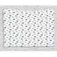 thumbnail image 1 of Fish Tapestry, Pattern of Fish with Stripes and Fin Simple Underwater Marine Composition, Wall Hanging for Bedroom Living Room Dorm Decor, 80W X 60L Inches, Dark Blue Off White, by Ambesonne, 1 of 2