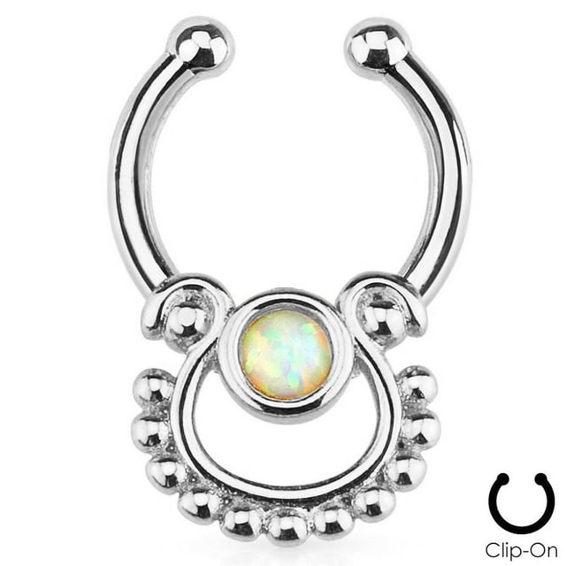 Septum Hanger Micro Size w/Opalite Stone - Nose & Cartilage Fitment