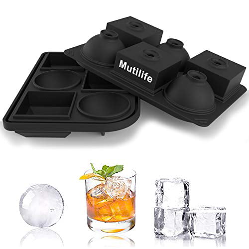 3PC 6 Case Silicone Ice Cube Tray Maker Mold with Cover Whiskey Stones Square 