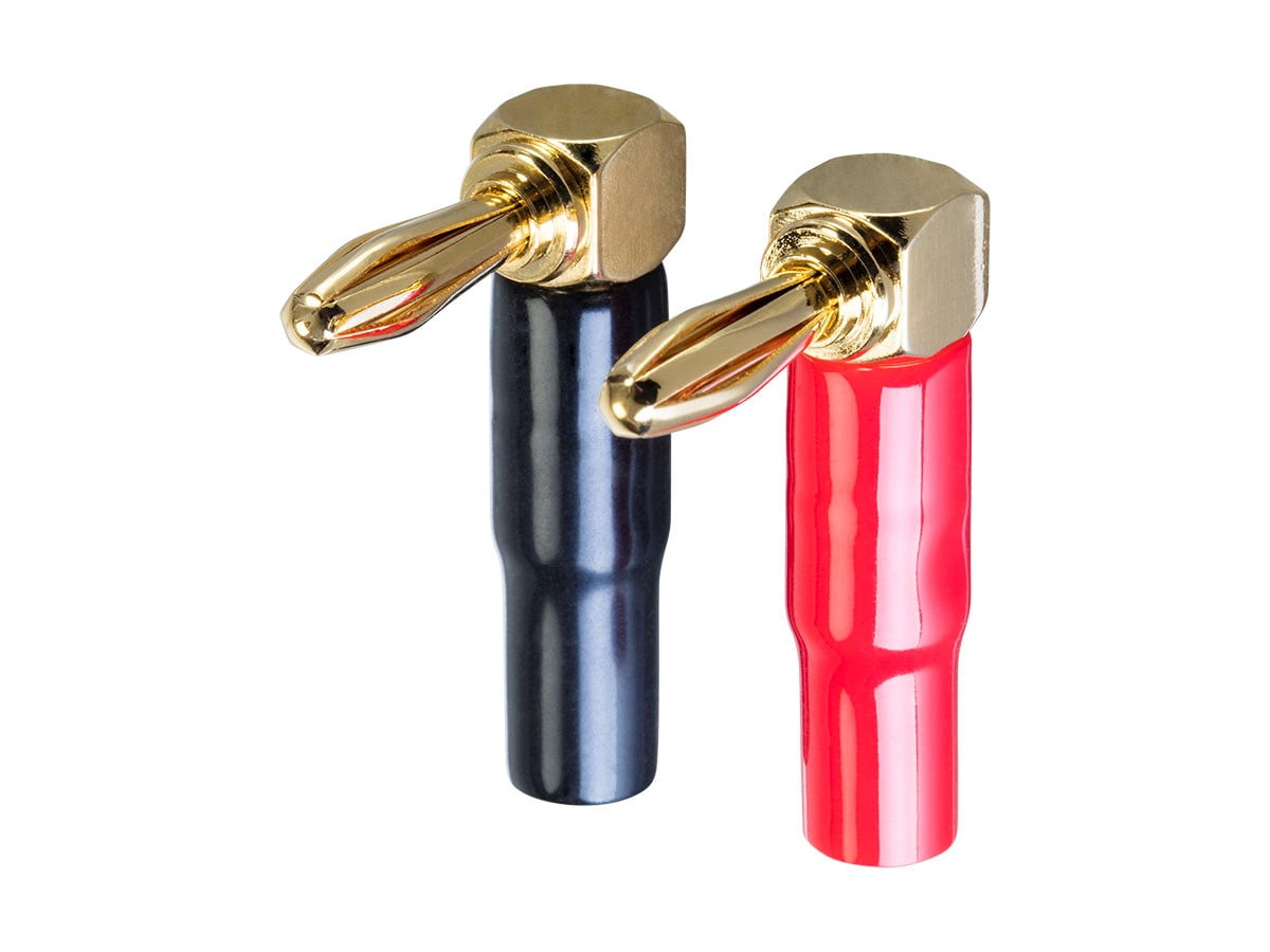 Monoprice 10 Pair Right Angle 24k Gold Plated Banana Speaker Wire Cable Screw Plug Connectors