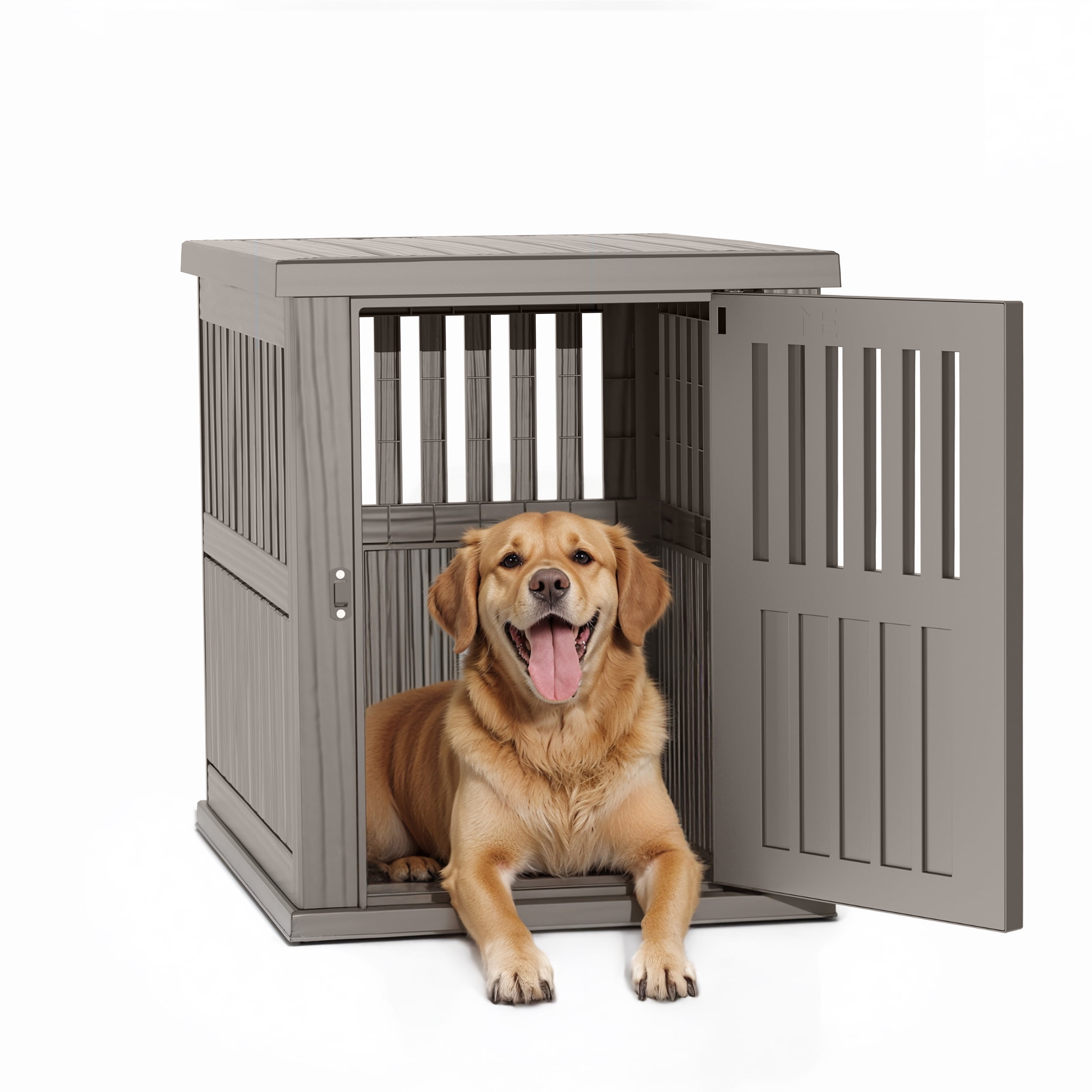 EasyUp Dog Crate Furniture End Table Night Stand Furniture with Lockable Latch for Small to Large Dogs Side End Table, Modern Dogs Kennel Indoor