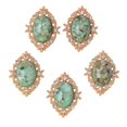thumbnail image 1 of Botones Ovalados Con Lentejuelas Baoblaze 5 Piezas Verde Aleación de cristal Flatback, 1 of 8