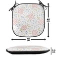 thumbnail image 3 of Flower Chair Seating Cushion, Continuous Floral Pattern with Roses and Leaves Folkloric Damask in Pastel Tones, Soft Seat Pads for Office with Anti-slip Backing, 16"x16", Multicolor, by Ambesonne, 3 of 5