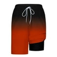 thumbnail image 6 of ZCFZJW Mens Swim Trunks with Compression Liner Lightweight Casual Tie Dye Gradient Color Printed Quick Dry Stretch Beach Shorts with Pockets Watermelon Red M, 6 of 6