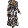 thumbnail image 2 of Valcatch Women's V Neck Long Sleeve Dresses Floral Ruffle Flowy Boho Maxi Dress, 2 of 5