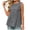 Gray, variant on Tank Tops for Women Sleeveless Tie Side Split Peplum Babydoll Travel Summer Shirts Trendy Going Out Y2K Streetwear Solid Trendy Blouses