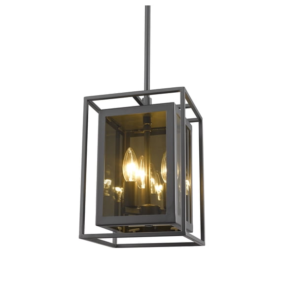 Z-Lite Infinity 3 Light Mirror Glass Steel Mini Pendant in Misty Charcoal
