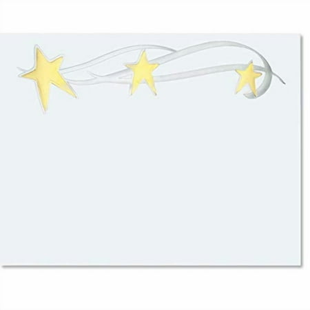 PaperDirect Embossed Gold and Silver Stars Specialty Certificates, Foil Border 8 1/2 inch x 11 inch, 38lb White Cover Stock, 50 Count, for School, Work, Diplomas & Award Certificat