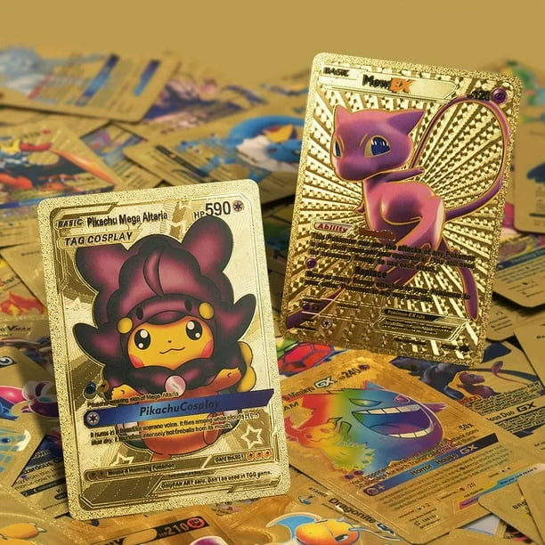 110 pcs gold pokemon cards 27-110Pcs Foil Card VMAX GX English French Spanish German Pikachu Charizard Arceus Colour Pokmon Cards Gift 27-110Pcs Gold Foil Card VMAX