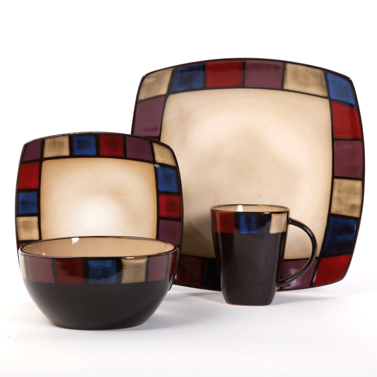 Gibson Elite Soho Lounge 16 Pc. Mosaic Dinnerware Set