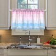 thumbnail image 2 of Yayeee Kitchen Curtains Tier Pair Light Filtering 27"x36" Rod Pocket Short Cafe Window Panel, Light Pink Stripes, 2 of 7