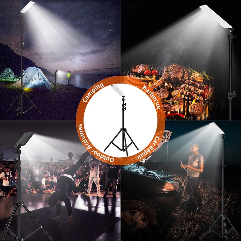 LITOM 84LED Tripod Stand Floor Camping Light Outdoor Super Bright Camping Light Adjustable Metal Telescoping Tripod 6ft, USB Powered