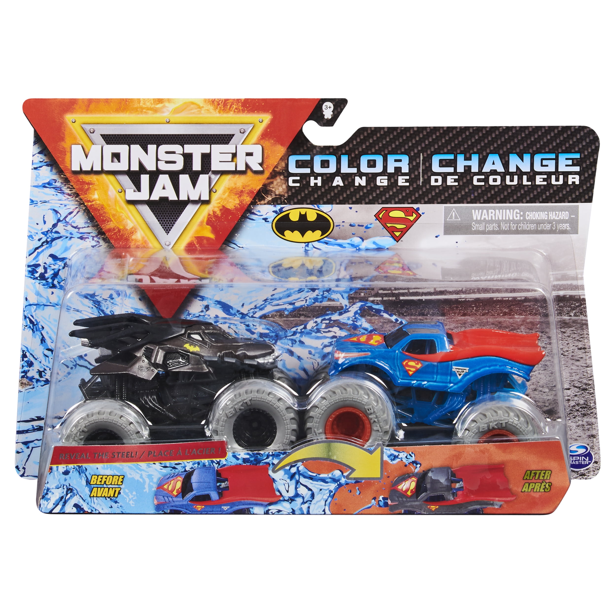 Monster Jam, Official Batman Vs. Superman Color-Changing Die-Cast Monster  Trucks, 1:64 Scale 