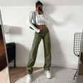 thumbnail image 6 of Cargo Pants for Women High Waisted Casual Pants Baggy Stretchy Wide Leg Y2K Streetwear with 6 Pockets, 6 of 7