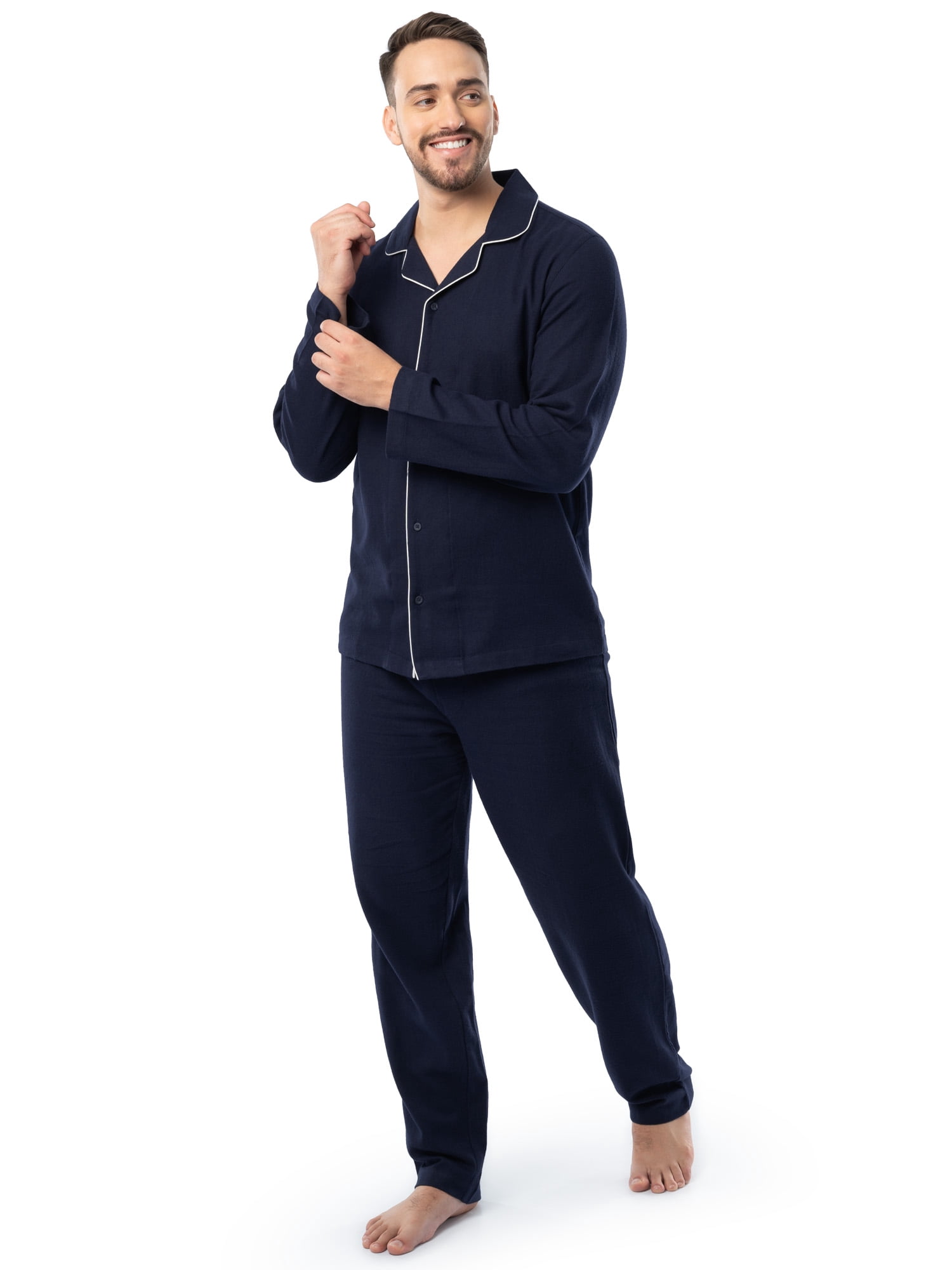 Fruit of the Loom Men's Flannel Top and Bottom Pajama Set, Sizes S-5XL