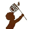thumbnail image 2 of facefd Statues de Jardin Silhouette en Fer pour Enfants Pation Enterrée Maison Intérieur Garçon Fille, 2 of 9