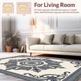 thumbnail image 2 of ODIKA 4'x6' Machine Washable Non-Slip Area Rug, Monarch Crest Medallion Motif High Traffic Rug, Gray, 442418, 2 of 7