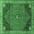 thumbnail image 1 of Ahgly Company Indoor Square Medallion Emerald Green Traditional Area Rugs, 8' Square, 1 of 4