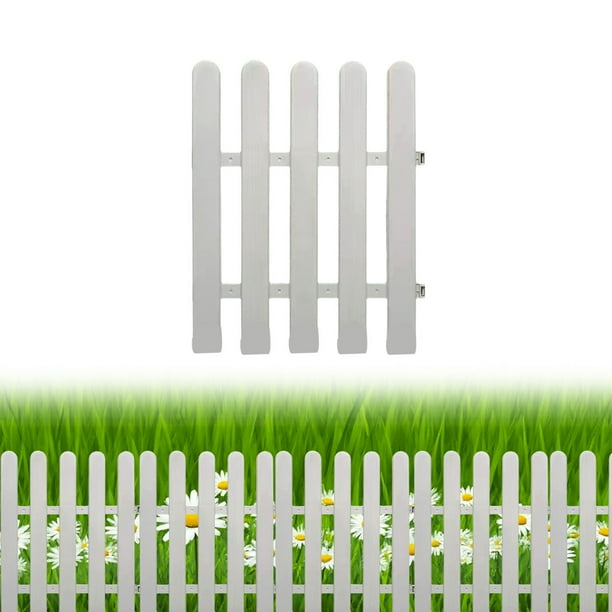 Decoración del hogar, decoración de habitaciones, decoración de paredes, cerca de jardín de plástico blanco, bordes de cerca de estacas para césped, parterres, bordes de plantas, cerca decorativa de p