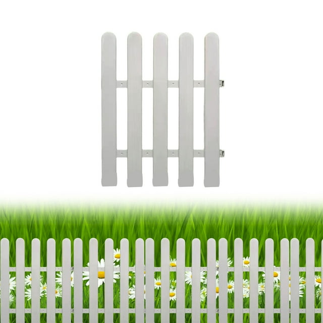Valla de Jardín de Plástico Blanco, Bordes de Estacas para Césped, Parterres, Bordes de Plantas y Decoración de Jardín.