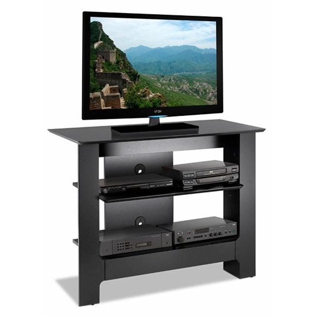 Wood Matte Black TV Console with 2 Drawers for TVs up to 55", Multiple