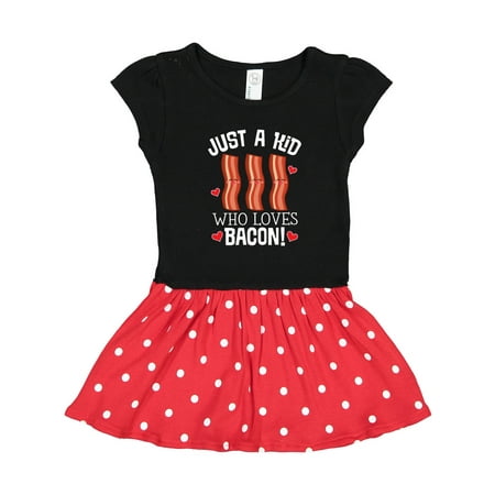 

Inktastic Just a Kid Who Loves Bacon Gift Toddler Girl Dress