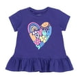 thumbnail image 2 of imagikids Hearts Girls Peplum T-Shirt and Chambray Shorts Outfit Set Toddler to Big Kid Sizes, 2 of 5