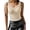 Nude, variant on Built in Bra Tank Tops Sheer Mesh Spliced V Neck Sleeveless Fleece Lined Thermal Shirts Slim Fit Base Layer Top for Fall Black-M