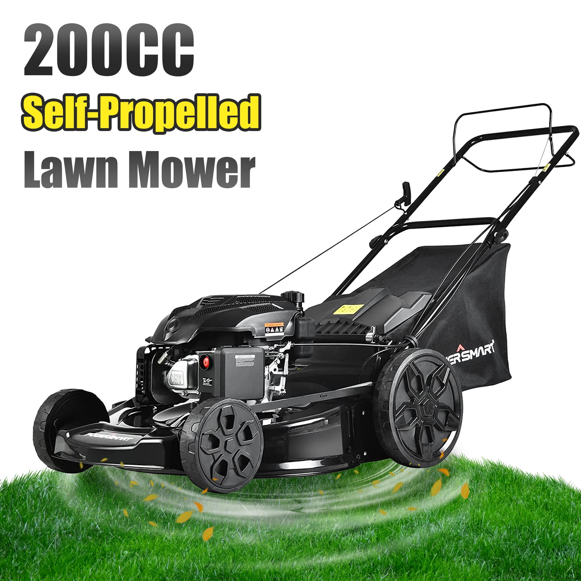 Seizeen SelfPropelled Lawn Mower Gas Powered, Cordless WalkBehind Mower with 200CC 4Stroke